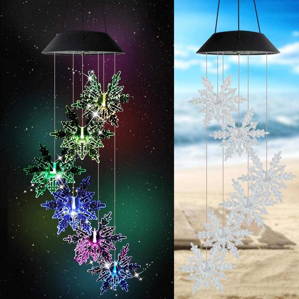 Solar Snowflake Wind Chime-ToShay.org
