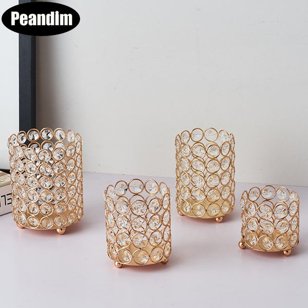 Gold Silver Crystal Candle Holders-ToShay.org