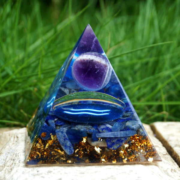 Energy Amethyst Lapis Lazuli Pyramid-ToShay.org