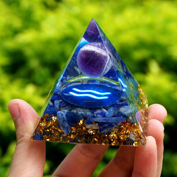 Energy Amethyst Lapis Lazuli Pyramid-ToShay.org