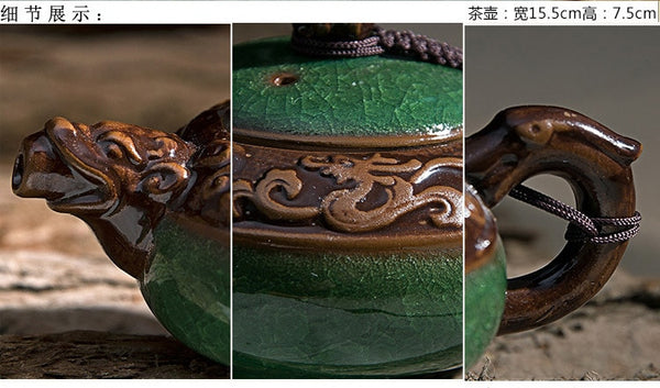 Dragon Crackle Glaze Ceramic Set-ToShay.org