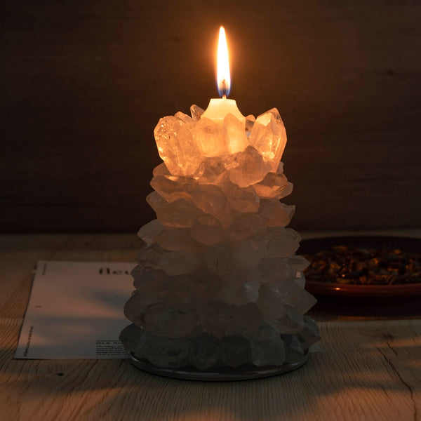 Quartz Crystal Tealight Holder-ToShay.org