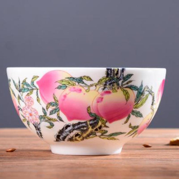 White Painted Peach Bowls-ToShay.org
