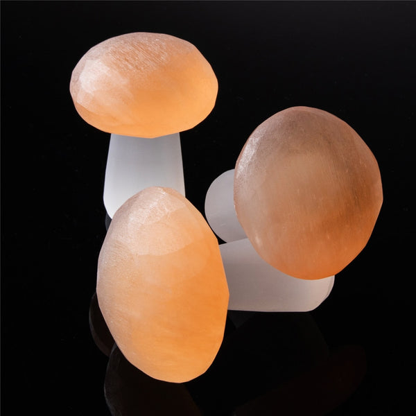 Orange Selenite Crystal Mushroom-ToShay.org