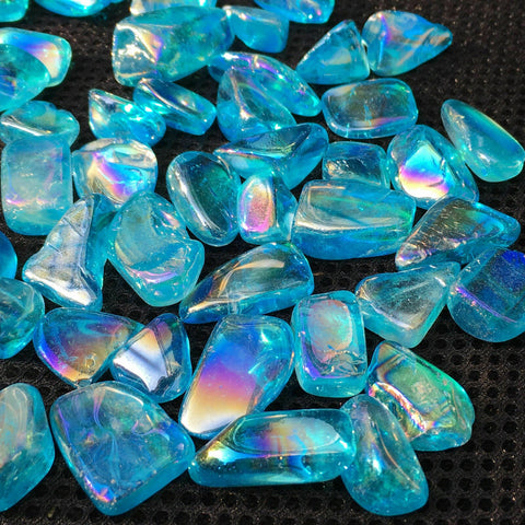 Rainbow Aura Tumbled Stones-ToShay.org