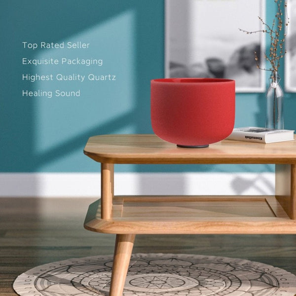 C Note Red Crystal Singing Bowl-ToShay.org