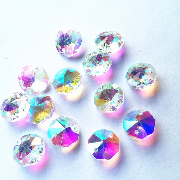 Clear Octagon AB Crystal Beads-ToShay.org