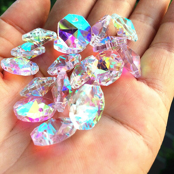 Clear Octagon AB Crystal Beads-ToShay.org