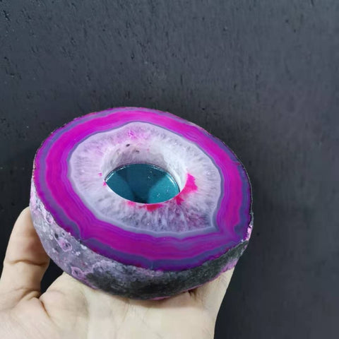 Purple Agate Candle Holder-ToShay.org