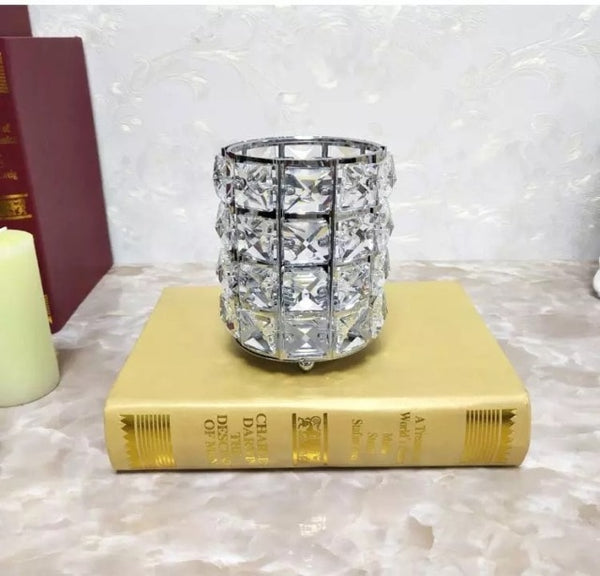 Gold Silver Crystal Candle Holder-ToShay.org