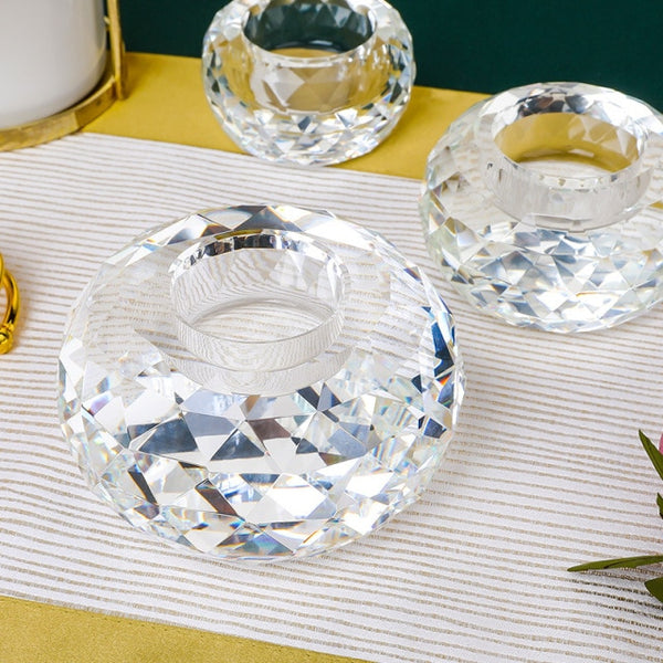 Clear Crystal Tealight Holder-ToShay.org