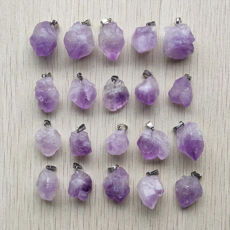 Purple Crystal Rock Pendants-ToShay.org
