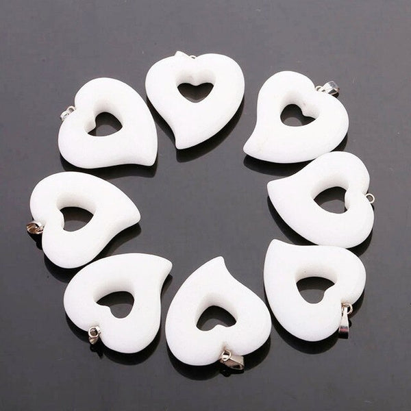 Mixed Gemstone Heart Pendants-ToShay.org