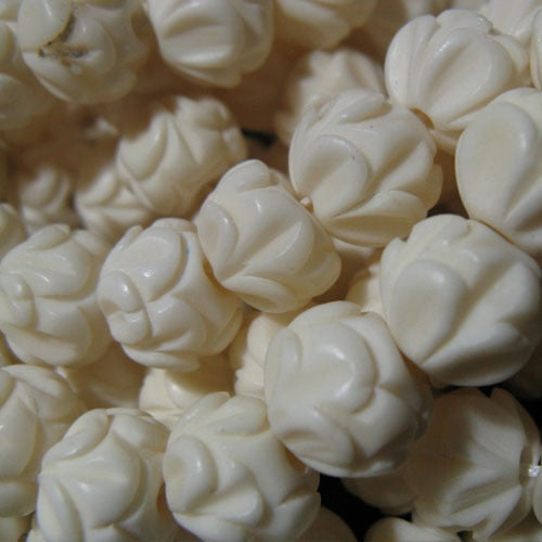 White Padma Lotus Prayer Beads-ToShay.org