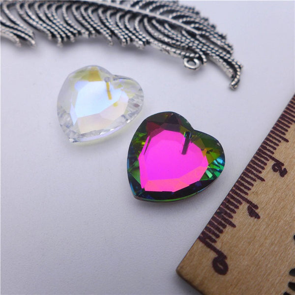 Mixed Crystal Heart Pendant-ToShay.org