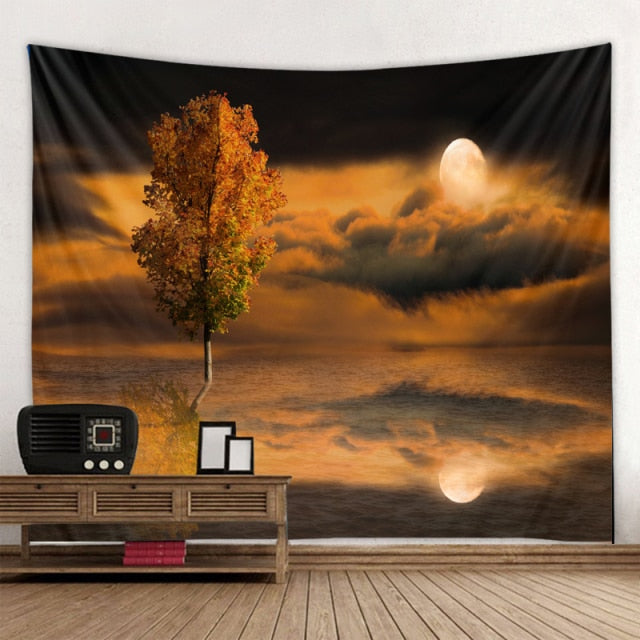 Seaside Sunset Art Tapestry-ToShay.org