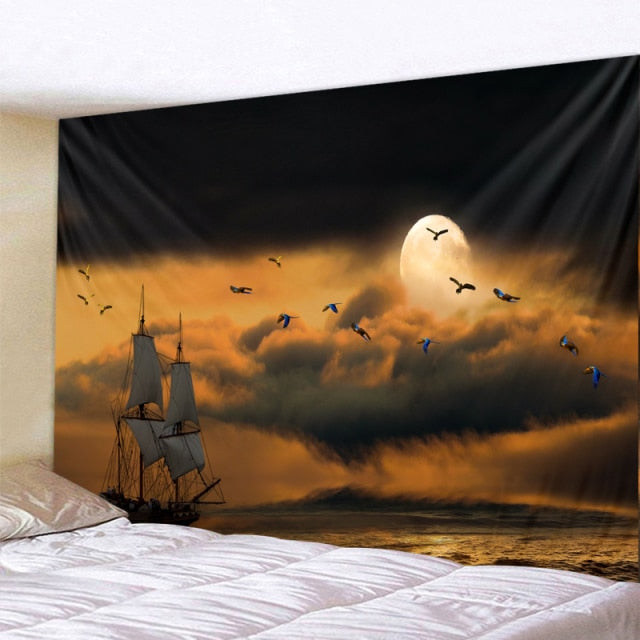 Seaside Sunset Art Tapestry-ToShay.org