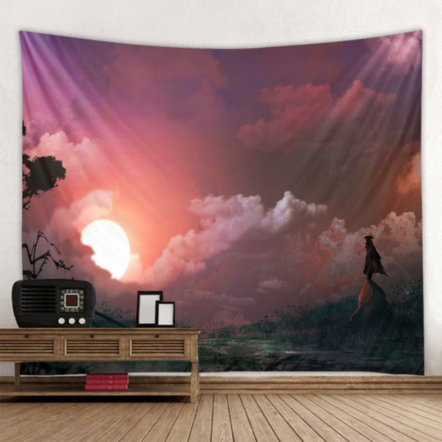 Seaside Sunset Art Tapestry-ToShay.org