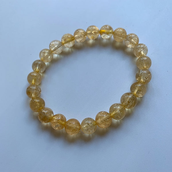 Yellow Citrine Crystal Bead Bracelet-ToShay.org