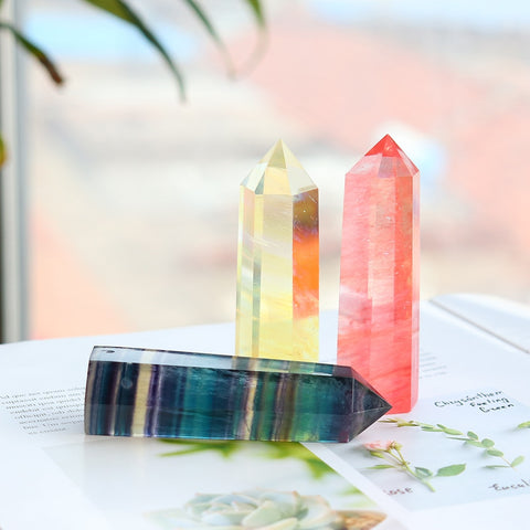 Mixed Crystal Obelisk Wand-ToShay.org