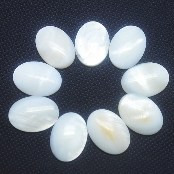 White Pearl Shell Palm Stones-ToShay.org