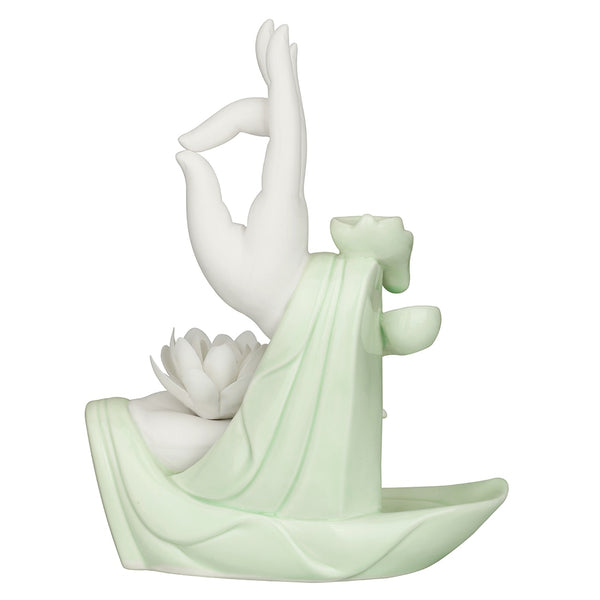 White Buddha Hand Incense Burner-ToShay.org