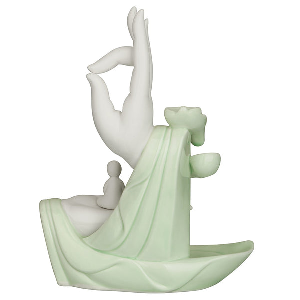 White Buddha Hand Incense Burner-ToShay.org