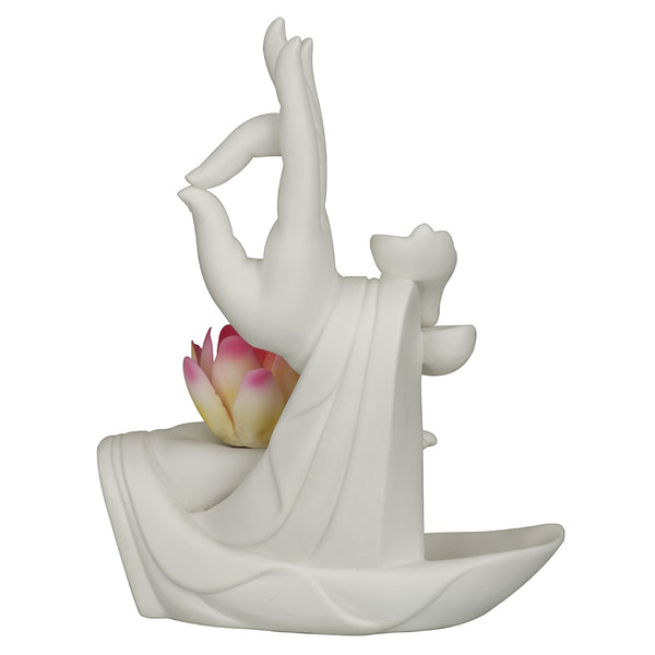 White Buddha Hand Incense Burner-ToShay.org
