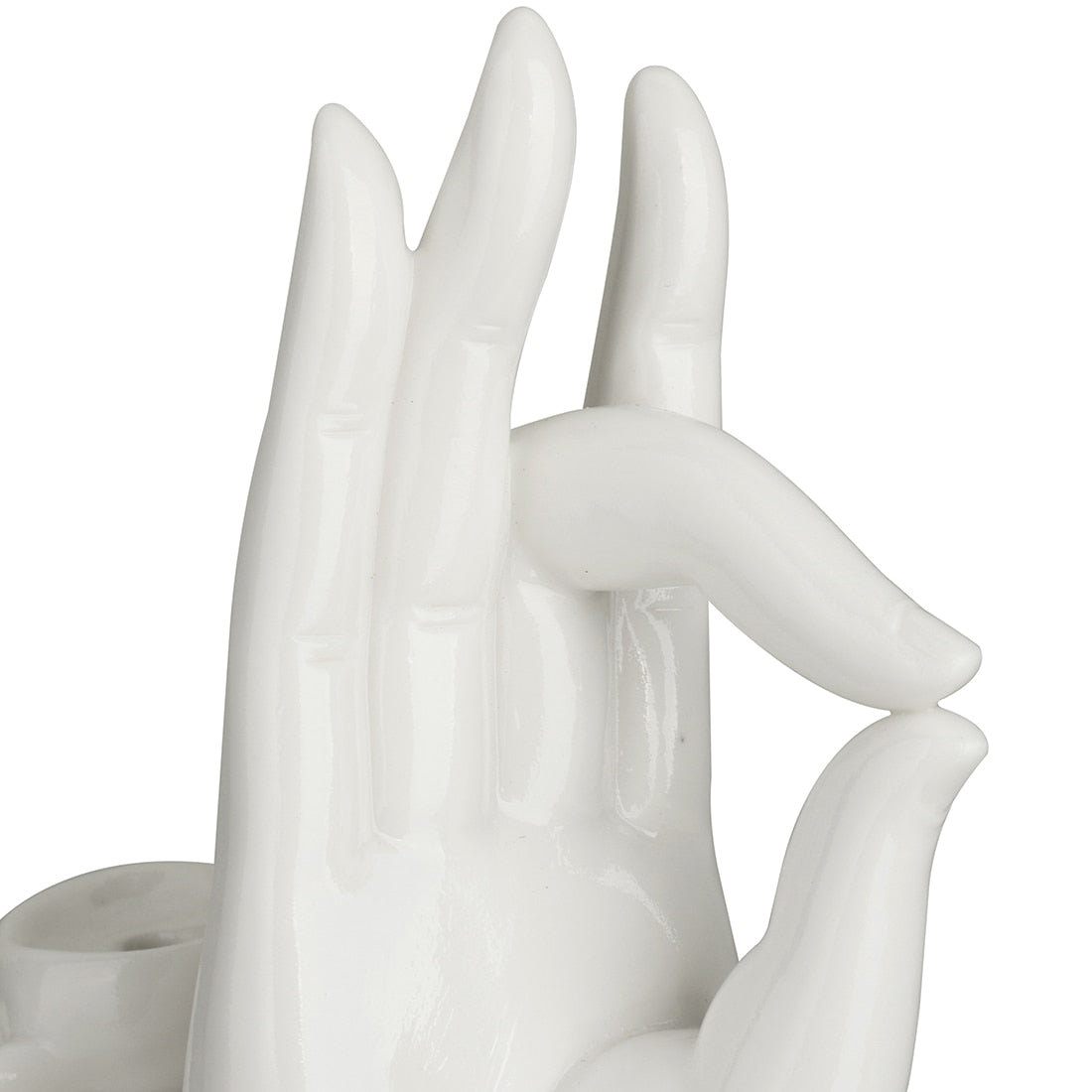 White Buddha Hand Incense Burner-ToShay.org