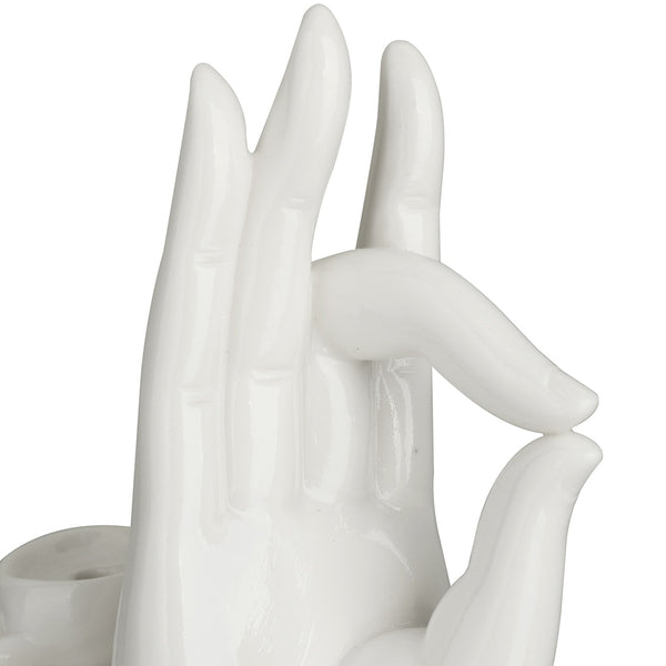 White Buddha Hand Incense Burner-ToShay.org