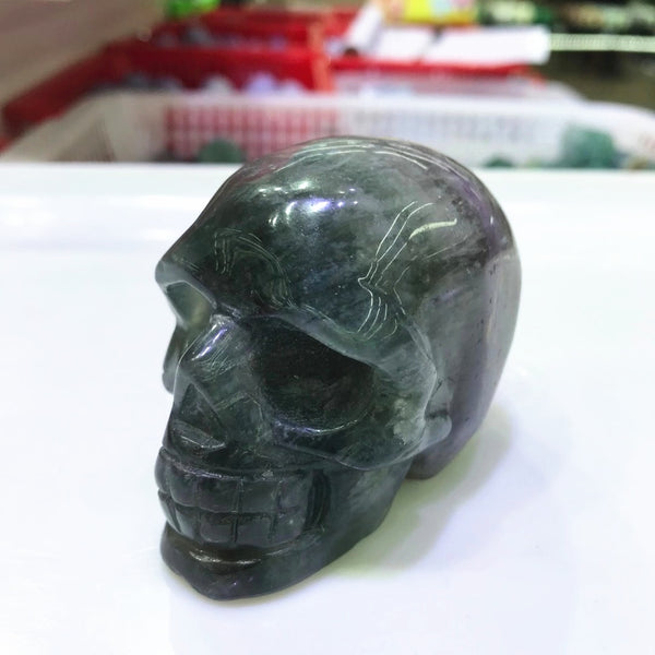 Green Purple Fluorite Skulls-ToShay.org
