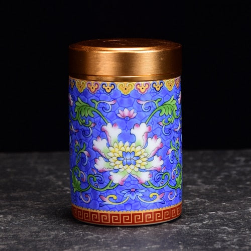 White Painted Ceramic Tea Caddy-ToShay.org