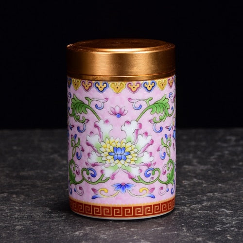 White Painted Ceramic Tea Caddy-ToShay.org