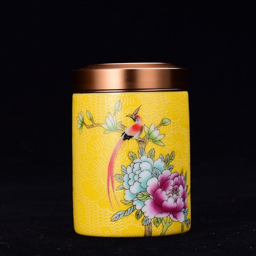 White Painted Ceramic Tea Caddy-ToShay.org