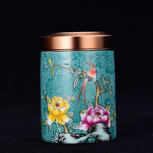 White Painted Ceramic Tea Caddy-ToShay.org