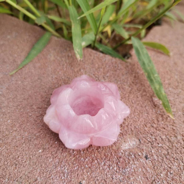 Pink Rose Quartz Lotus Flower-ToShay.org