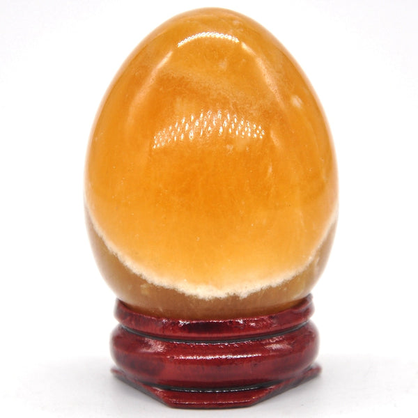 Yellow Orange Selenite Crystal Egg-ToShay.org