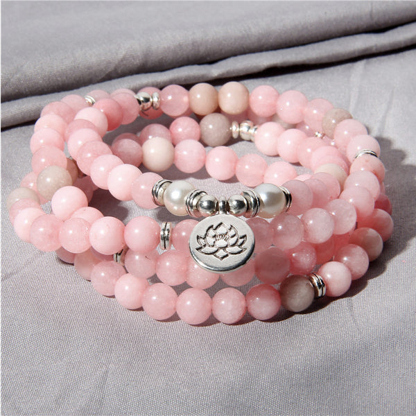 Pink Jade Bead Bracelet-ToShay.org