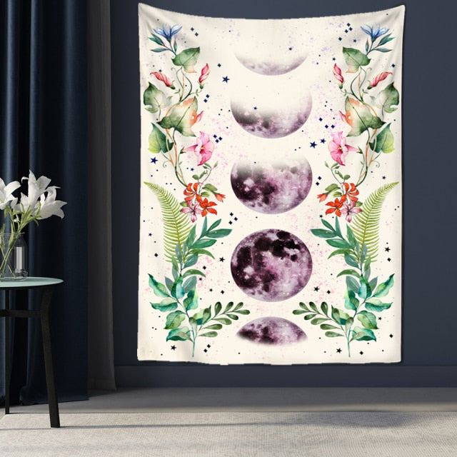 Moon Flower Wall Tapestries-ToShay.org