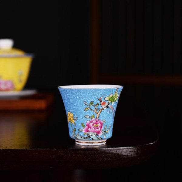 White Painted Porcelain Teacups-ToShay.org