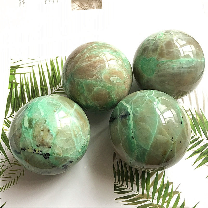 Green Moonstone Crystal Balls-ToShay.org