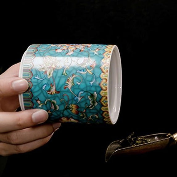 Crackle Glazed Ceramic Tea Caddy-ToShay.org