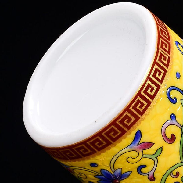 White Painted Ceramic Tea Caddy-ToShay.org