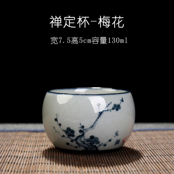 Blue White Glazed Ceramic Cup-ToShay.org