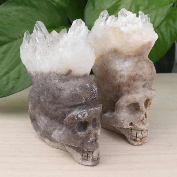 Clear Quartz Crystal Cluster Skull-ToShay.org