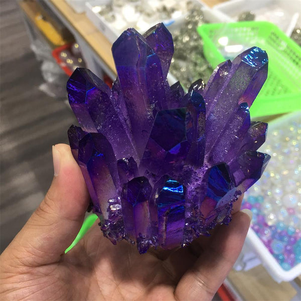 Purple Aura Crystal Quartz Cluster-ToShay.org