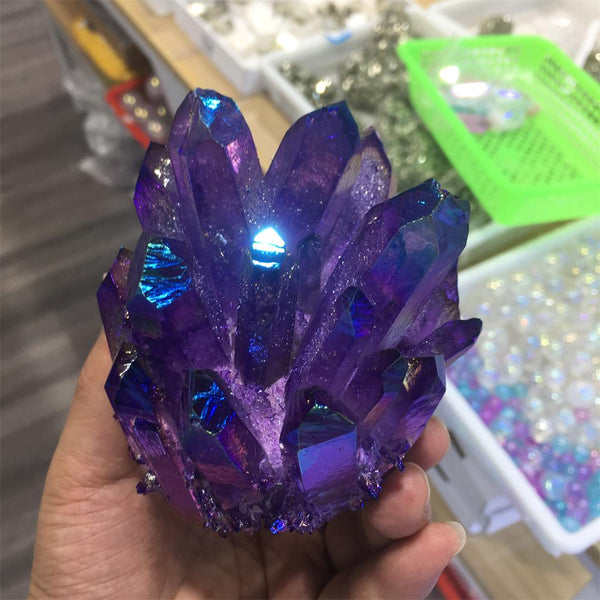 Purple Aura Crystal Quartz Cluster-ToShay.org