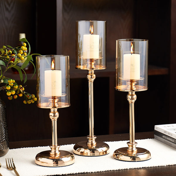 Gold Glass Candle Holders-ToShay.org