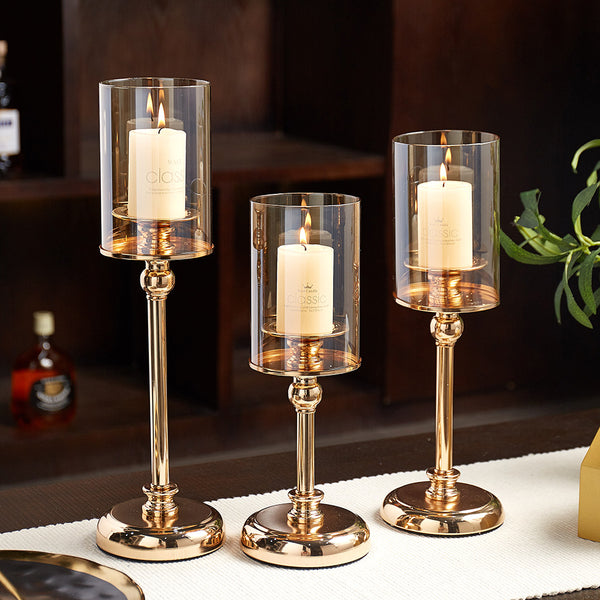 Gold Glass Candle Holders-ToShay.org