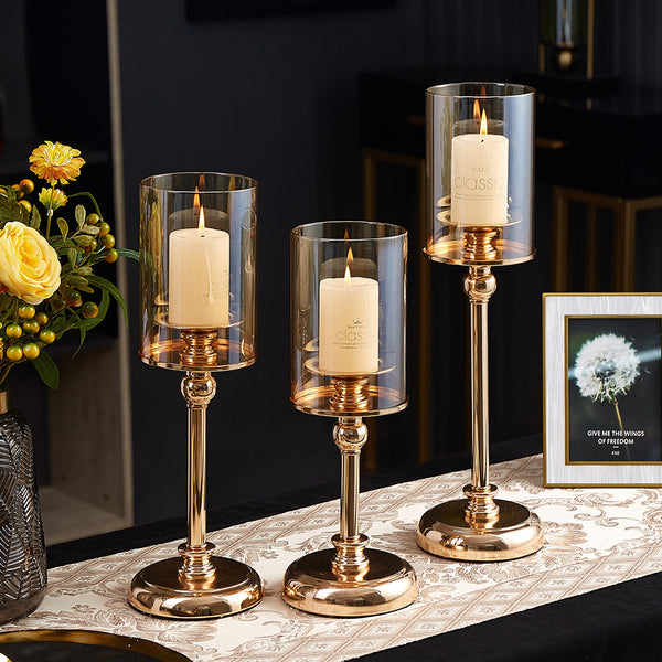 Gold Glass Candle Holders-ToShay.org